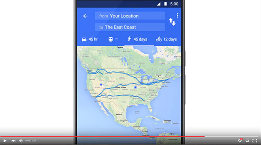 Google met en avant son service Google Maps dans une vidéo