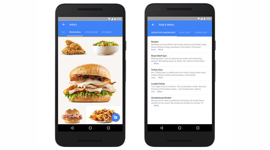 Google My Business propose désormais les menus structurés